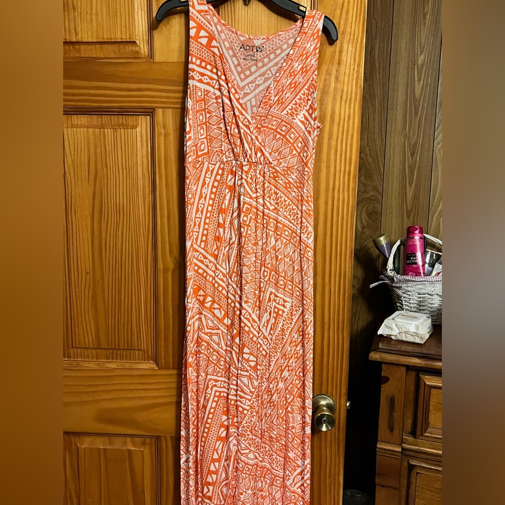 Apt. 9 Vibrant Orange Patterned Dress